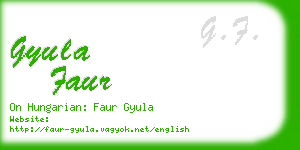 gyula faur business card